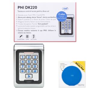 PNI DK220 Zutrittskontroll-Tastaturpaket, Standalone-Version mit blauem Haftpad