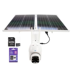PNI IP60 Live-PTZ-Videoüberwachungskamera mit Solarpanel, 2MP, GSM 4G und 128GB PNI MicroSD-Karte