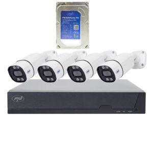 PNI House IPMAX POE 8 Videoüberwachungsset, NVR mit 4 Kameras und PNI SafeHouse 1 TB Festplatte