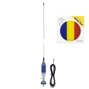 CB Sirio SUPER 9 Antennenpaket mit Schmetterling, 155 cm Länge und Klebepad-Flagge enthalten