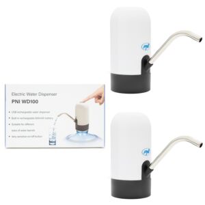 Paket 2bc Elektrische Pumpe für Wasserflasche PNI WD100 Aufladen über USB-C, 800 mAh Akku, 4W Leistung