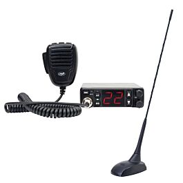 Kit Escort HP 5500 Station Radio CB Avec Antenne CB ML29, 34 Cm Avec Base Magnetique Noir