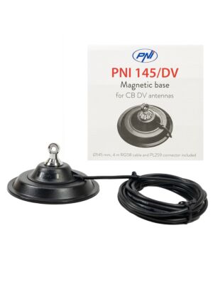 Der Magnetfuß PNI 145/DV 145 mm enthält 4 m Kabel und Stecker PL259