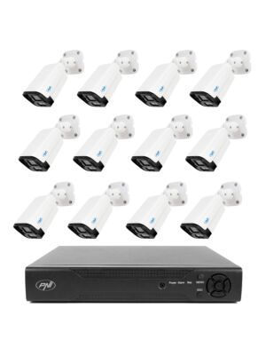 NVR PNI House IP716 Videoüberwachungspaket und 12 PNI IP125 Kameras mit IP, 5MP