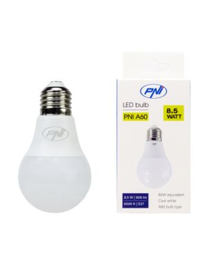 PNI A60 LED-Glühbirne, 8,5 W, 806 lm, 6500 W, E27-Fassung