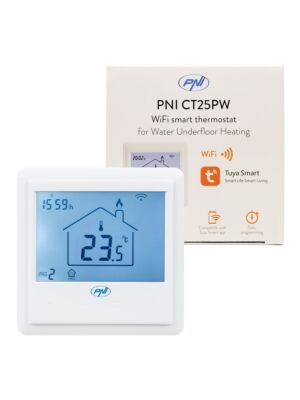 Eingebautes intelligentes Thermostat PNI CT25PW WiFi, Internetsteuerung, Fußbodenheizung, Stellantriebe, Baum
