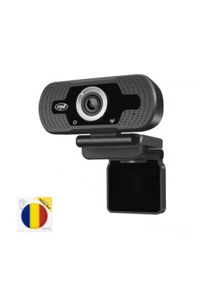 PNI CW2860 Full HD 4MP Webcam-Paket, USB, Clip-on, eingebautes Mikrofon und Sticky Pad-Flag enthalten