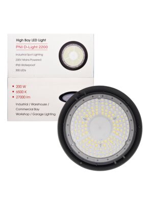 PNI D-Light 2200 LED-Lampe, Typ High Bay, 200 W, 27000 lm, 6500 K, 230-V-Stromversorgung, IP65, für die Industriebeleuchtung in Spas