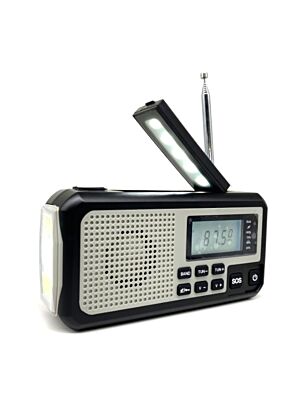 Tragbares Radio PNI DYN310 Grau mit Dynamo, Taschenlampe, Solarladung, Powerbank 4000 mAh, SOS