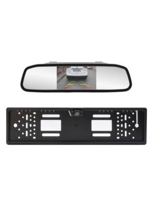 Drahtloses Parksystem PNI Escort P25 mit 4,3-Zoll-Display im Rückspiegel und Kamera im Nummernschildhalter