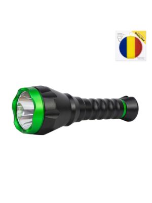 PNI Adventure F750 Green Light Aluminium-Taschenlampe im Set mit Klebepad-Flagge