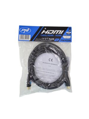 HDMI-Kabel PNI H300 High-Speed 1,4 V, steckbar, Ethernet, vergoldet, 3 m