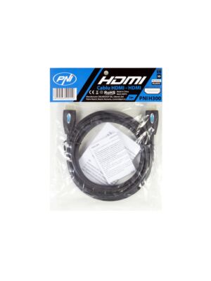 HDMI-Kabel PNI H300 High-Speed 1,4 V, steckbar, Ethernet, vergoldet, 3 m