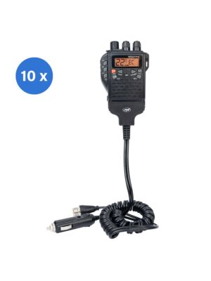 Schachtel mit 10 tragbaren CB-Funkgeräten PNI Escort HP 62