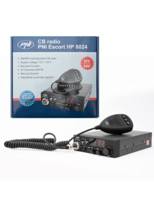 CB PNI Radiosender HP 8024 Escort mit einstellbarem ASQ und Netzteil 12V-24V