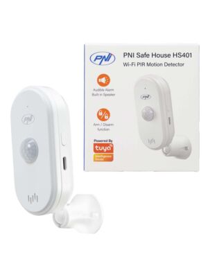 PNI SafeHouse HS401 PIR-Bewegungssensor mit WLAN, kompatibel mit der Tuya-Anwendung, 80-dB-Tonalarm, eingebauter Lautsprecher