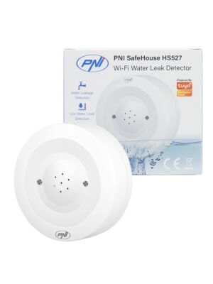 PNI SafeHouse HS527 Hochwassersensor-Detektor mit WLAN, mit 80-dB-Tonalarm, integriertem Lautsprecher, für Überschwemmungen und