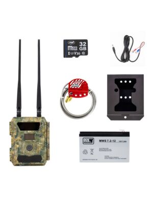 PNI Hunting 400C PRO 24MP Jagdkamera-Kit, Sicherheitskoffer und Kabel, 7,2-Ah-Akku und 32-GB-Karte