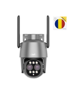 Paxhet PNI House IP574 Videoüberwachungskamera mit WLAN, PTZ, Doppelobjektiv und Sticky Pad-Flagge enthalten