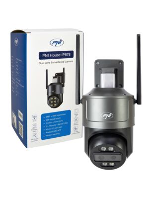 PNI House IP578 Videoüberwachungskamera mit Wi-Fi, PTZ, Dual-Objektiv 8MP + 8MP, 10X optischer Zoom
