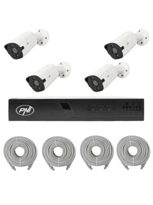 Videoüberwachungspaket mit 4 Kameras und 20 Meter Kabeln inklusive
