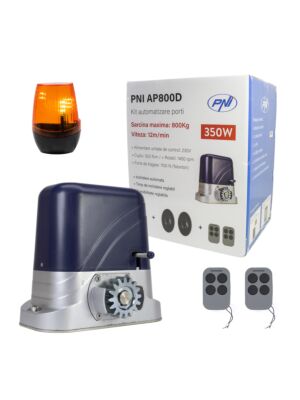 PNI AP800D Torautomatisierungsset, Motor, Fotozellen, Fernbedienung, Lampe, 230 V, 1100 N und 800 kg Schiebetor