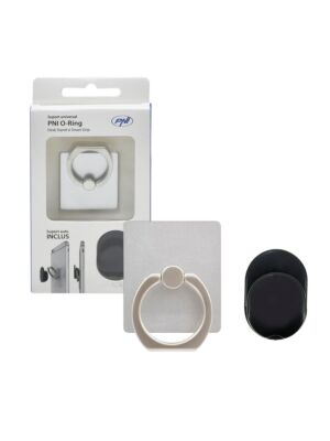 Universelle Unterstützung PNI O-Ring, Desk Stand und Smart Grip, Silber, automatische Unterstützung enthalten