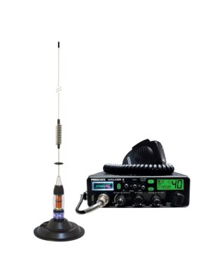 Kit Radio CB President WALKER II ASC + CB-Antenne PNI ML70, Länge 70 cm, 26-30 MHz, 200 W