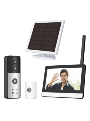 PNI SafeHome PT770 WiFi drahtlose Smart-Video-Gegensprechanlage, Full HD 1080P, Toreinheit mit Solarpanel, Tuya Smart, in