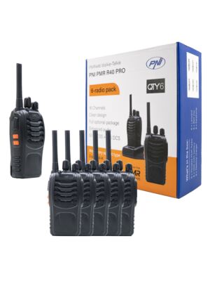Kit mit 6 tragbaren Radiosendern PNI PMR R40 PRO Batterien, Ladegeräte und Kopfhörer enthalten