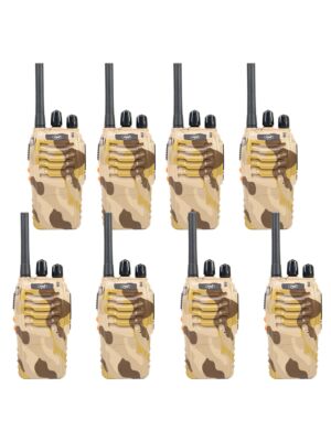 Kit mit 8 tragbaren Radiosendern, PNI PMR R40 CAMO, Batterien, Ladegeräten und Kopfhörern im Lieferumfang enthalten