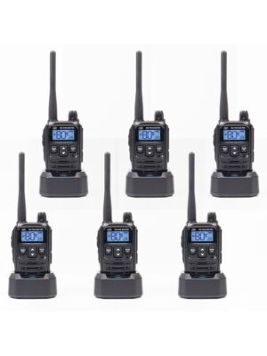 Kit mit 6 tragbaren Radiosendern PNI PMR R45 PRO 446 MHz, 0,5 W, 99 programmierbare Kanäle, 16 PMR- und 38 CTCSS- und 104 DCS-Töne,