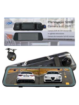 PNI Voyager S2800 UHD 4K 170° Auto DVR Kamera im Rückspiegel eingebaut, 9,66 Zoll, IPS Touchscreen, Monitor