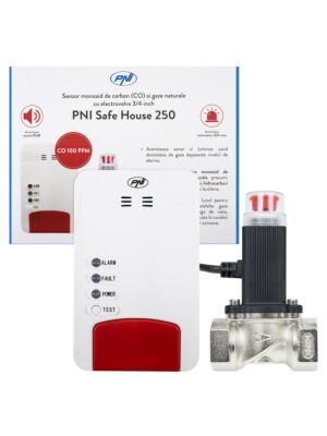 PNI Safe House Dual Gas 250-Kit mit Kohlenmonoxid (CO) -Sensor und Erdgas- und Magnetventil