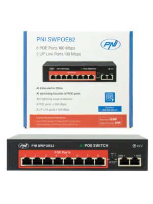 Switch POE PNI SWPOE82 mit 8 POE-Ports