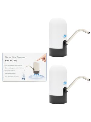 Paket 2bc Elektrische Pumpe für Wasserflasche PNI WD100 Aufladen über USB-C, 800 mAh Akku, 4W Leistung