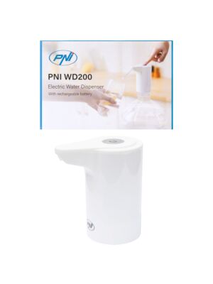 Elektrische Pumpe für Wasserflasche PNI WD200, Aufladen über USB-C, 800 mAh Akku