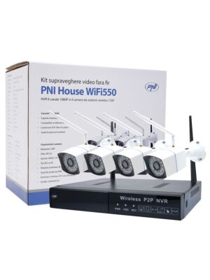 Videoüberwachungskit PNI House WiFi550 NVR und 4 drahtlose Kameras, 1.0MP