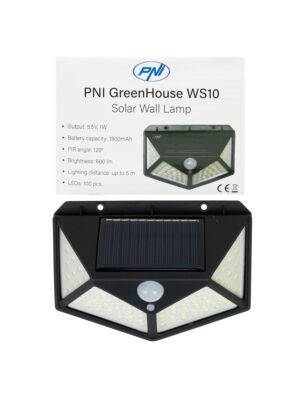 LED-Solarlampe PNI GreenHouse WS10 Wandmontage