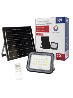 PNI GreenHouse WS50 PRO 50W LED-Strahler mit 6W Solarpanel, 5000mAh Akku, 800lm, Fernbedienung, Timing und Helligkeit