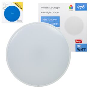 PNI D-Light CL2436T Wi-Fi LED-Deckenleuchten-Set, RGBW, 36 W, dimmbar, inklusive Klebepad