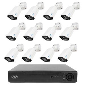 NVR PNI House IP716 Videoüberwachungspaket und 12 PNI IP125 Kameras mit IP, 5MP