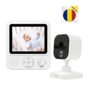 Videopaket Babyphone PNI BM280 Bildschirm 2,8 Zoll Wireless 2,4 GHz mit Sticky Flag Pad enthalten