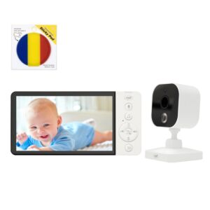 Videopaket Babyphone PNI BM500 Bildschirm 5 Zoll Wireless 2,4 GHz und Sticky Pad Flag