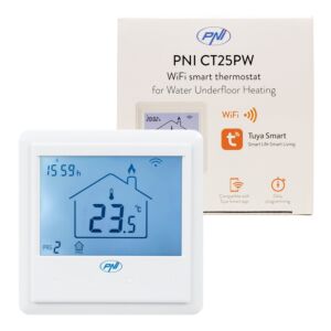 Eingebautes intelligentes Thermostat PNI CT25PW WiFi, Internetsteuerung, Fußbodenheizung, Stellantriebe, Baum