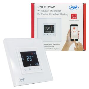 PNI CT26W WLAN-Smart-Thermostat für elektrische Fußbodenheizung oder Pumpengruppe, inklusive Bodensensor, 10 A, m