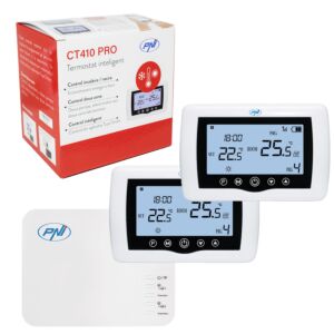 Smarter Thermostat PNI CT410 PRO kabellos, mit WLAN, Steuerung von 2 Zonen über das Internet, für Heizanlagen, Pumpen, Strom