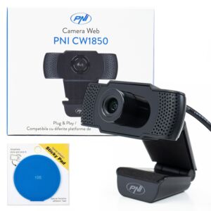 PNI CW1850 Full HD 1080P 2MP Webcam-Paket, USB, Clip-on und Sticky Pad Blue enthalten