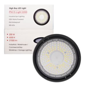 PNI D-Light 2200 LED-Lampe, Typ High Bay, 200 W, 27000 lm, 6500 K, 230-V-Stromversorgung, IP65, für die Industriebeleuchtung in Spas