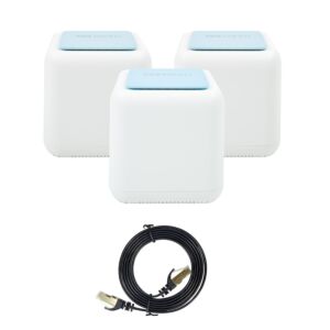 PNI GB1200 Gigabit Wi-Fi Mesh-Systempaket und 1bc S/STP CAT7 Flachnetzwerkkabel PNI U7015B 1,5 m